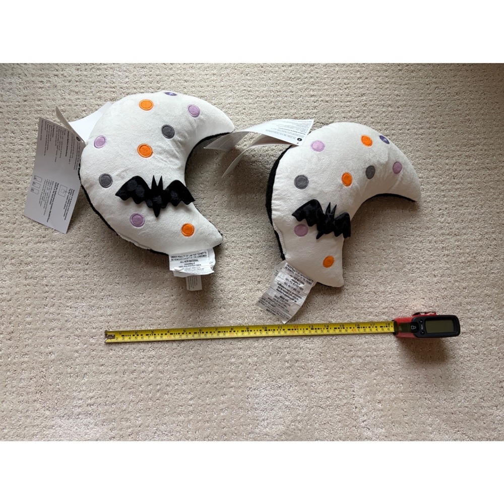 Hyde & EEK! Light Up Moon Pillow Set White Black Whimsigoth Moody Bat Halloween